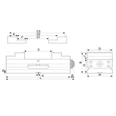 Self-centering Machine Vice with jaw width 100 mm (4- and 5-axis)